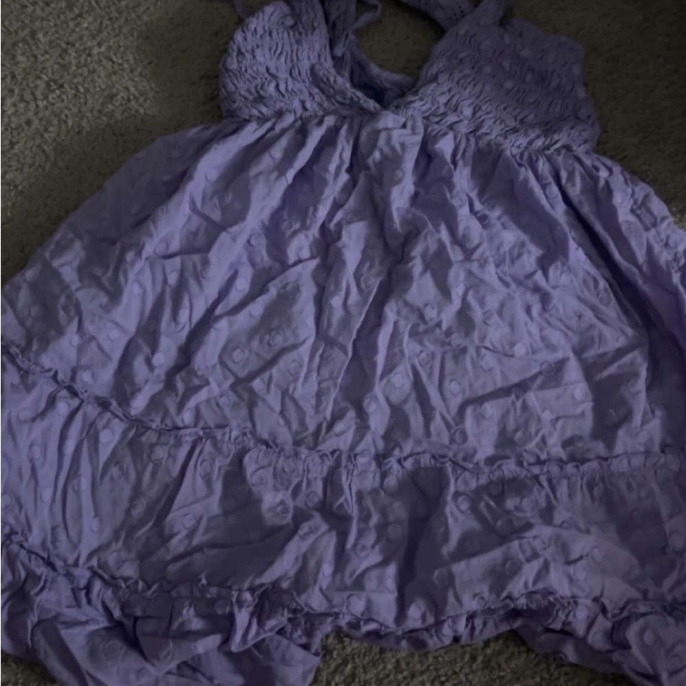 Urban Outfitters Purple Nightgown with Ruffled Neckline